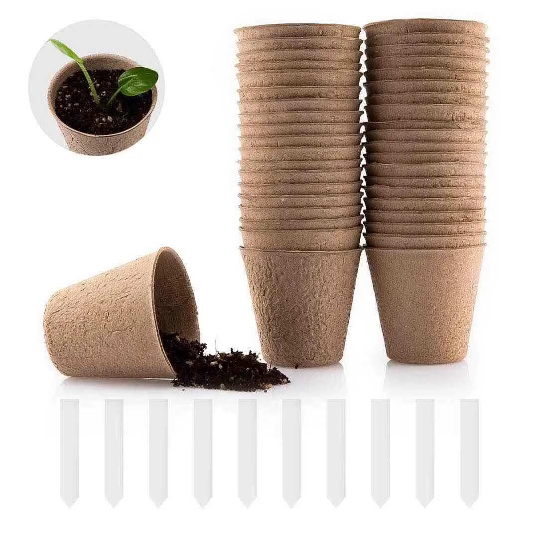 Biodegradable Peat Pots for seedlings Plant Seed Starter Pots Kit, Planter Nursery Pots factory on promotion