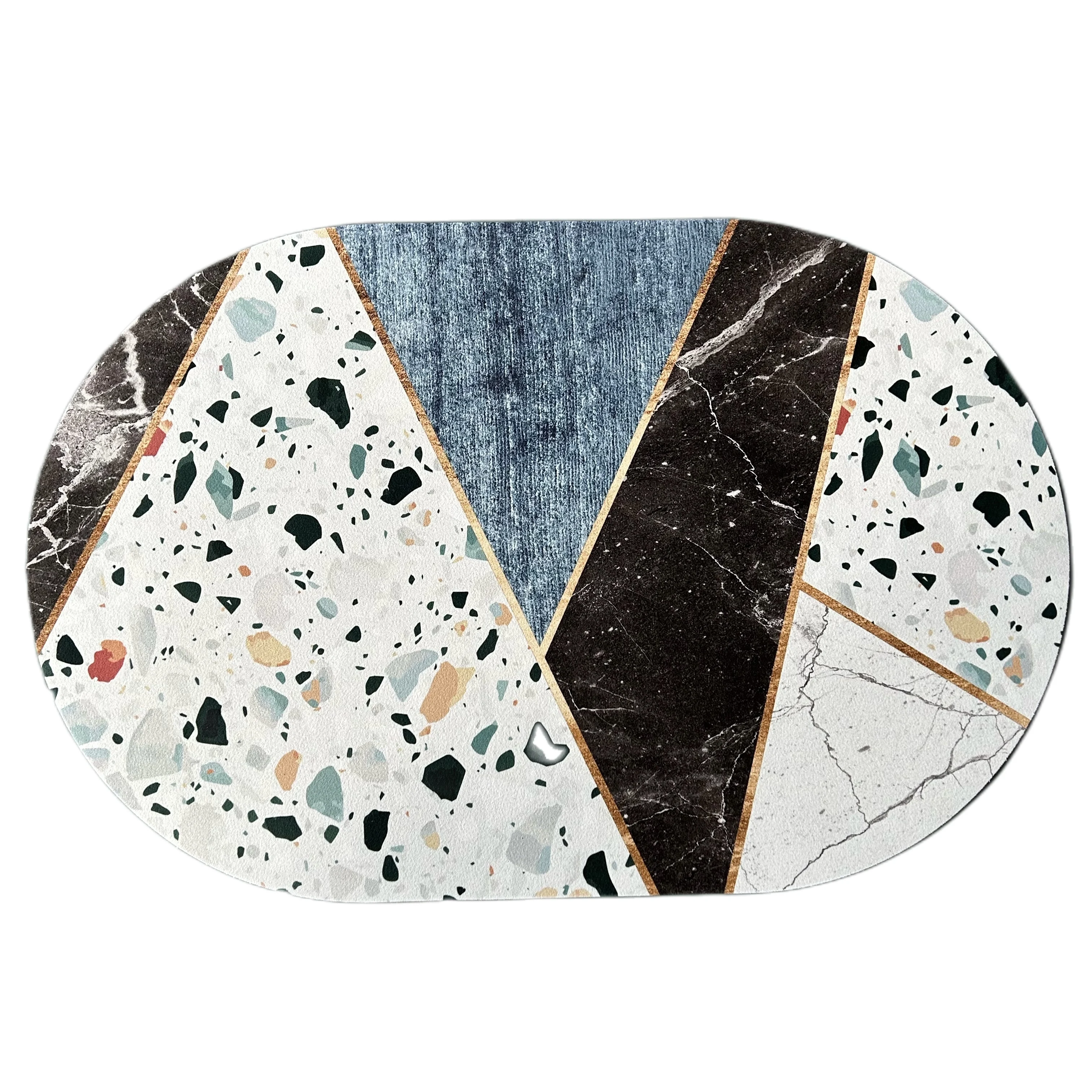 Противоскользящий грязевой резиновый коврик с индивидуальными принтами для ванной и балкона