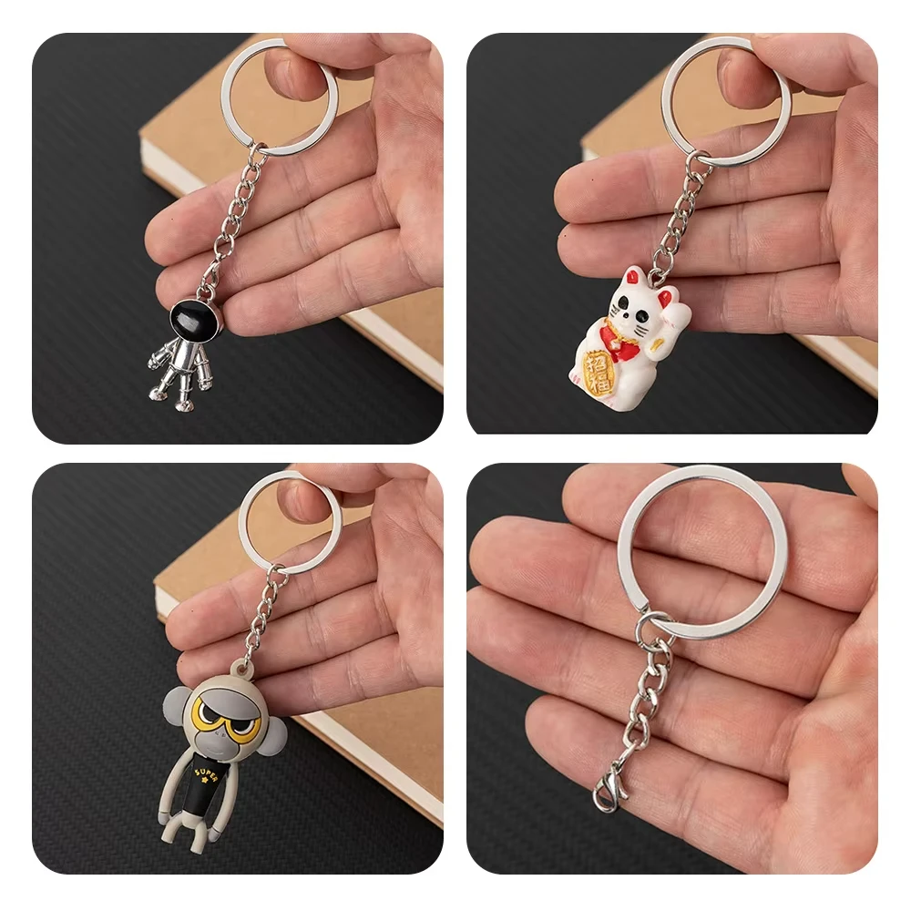 2025 Premium Quality Crafting Metal Keychain DIY Kit 30mm Nickel-Plated Metal Keychain DIY Accessories for Custom Keyrings