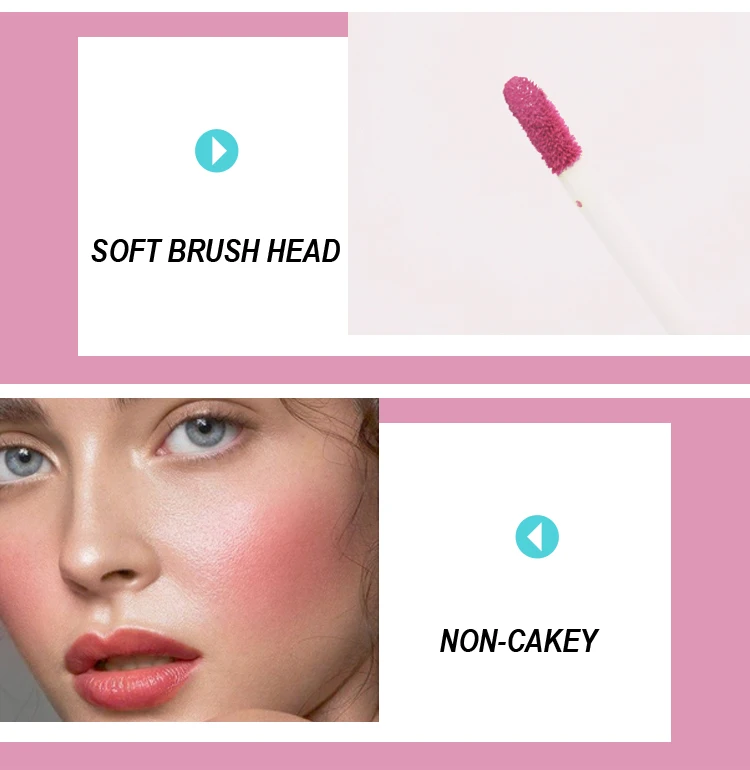 6 Colors Vegan Cruelty Free Blush Private Label Long Lasting Maquillaje Face Makeup Liquid Blusher