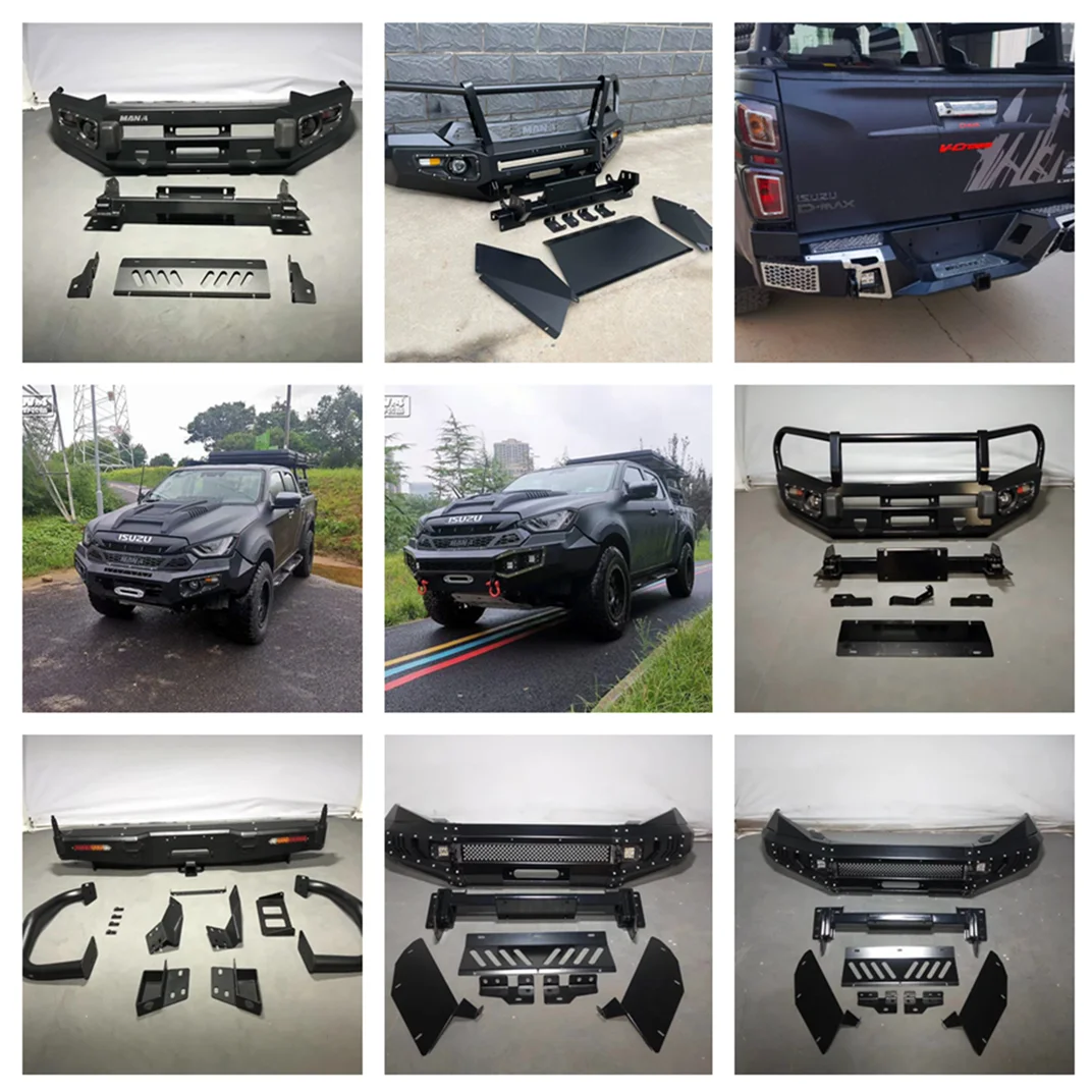 MUSUHA Universal Rock Rear Bumper  Inside Winch Holder Side Rail is Acceptable  For ISUZU D-MAX 2021 2022 Upgrade part