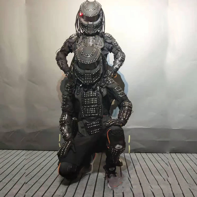 Led RGB Color Moving Dance Robot Costume Suit for Men Party Luminous Performance Wear