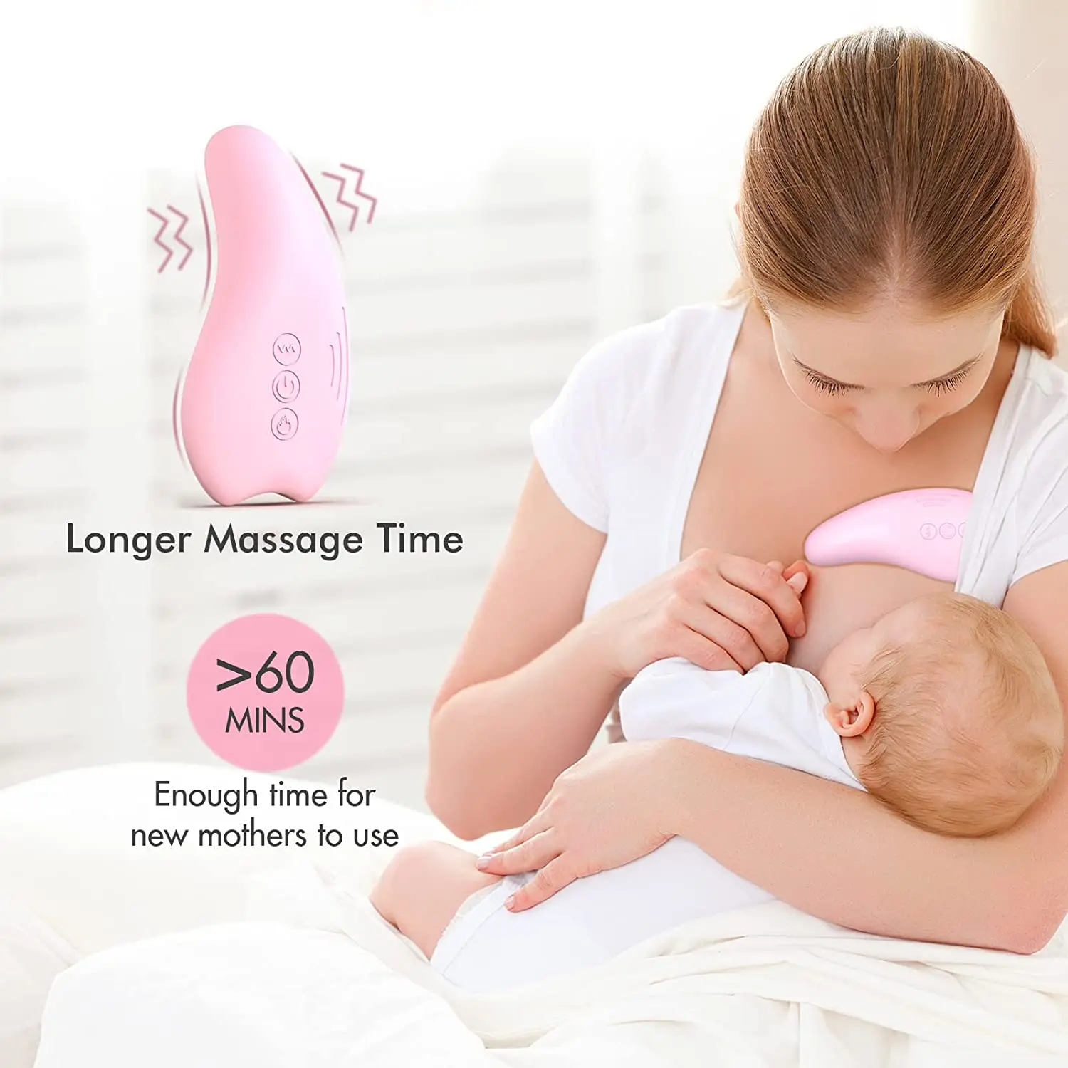 Original Manufacturer Breastfeeding Lactation Massager Multiple Modes and Heat for Clogged Milk Ducts