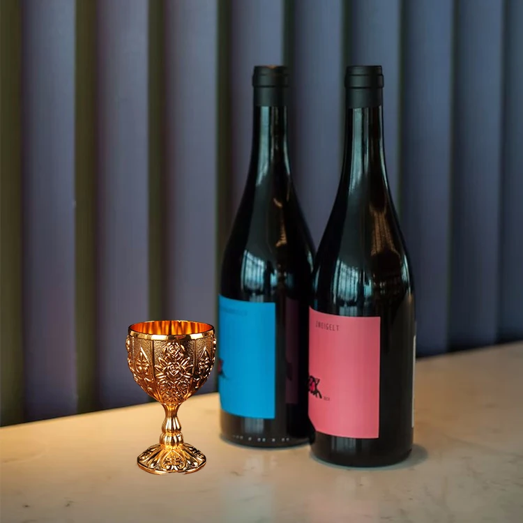 Stainless Steel Red Wine Goblets Metal  Wine Cocktail Cup Custom Party Cups