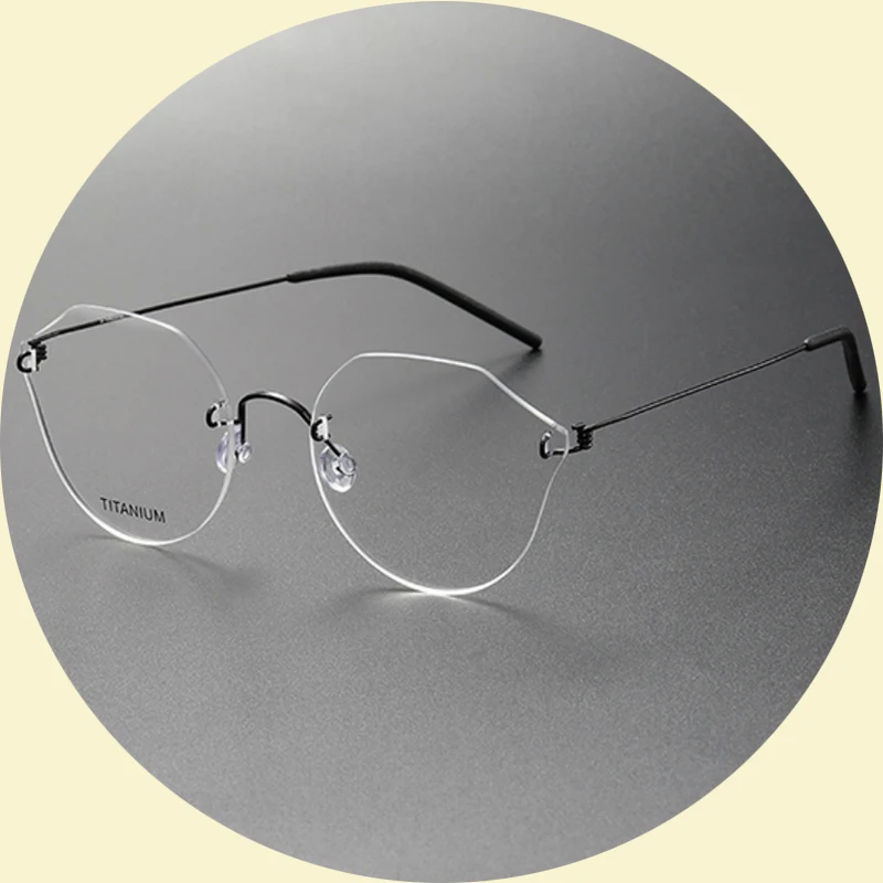 Luxury Style Online Eyeglasses Opticl Lentes Spectacl Ip Rimless Glasses Pure Titanium Frames Optical for Glasses Brand