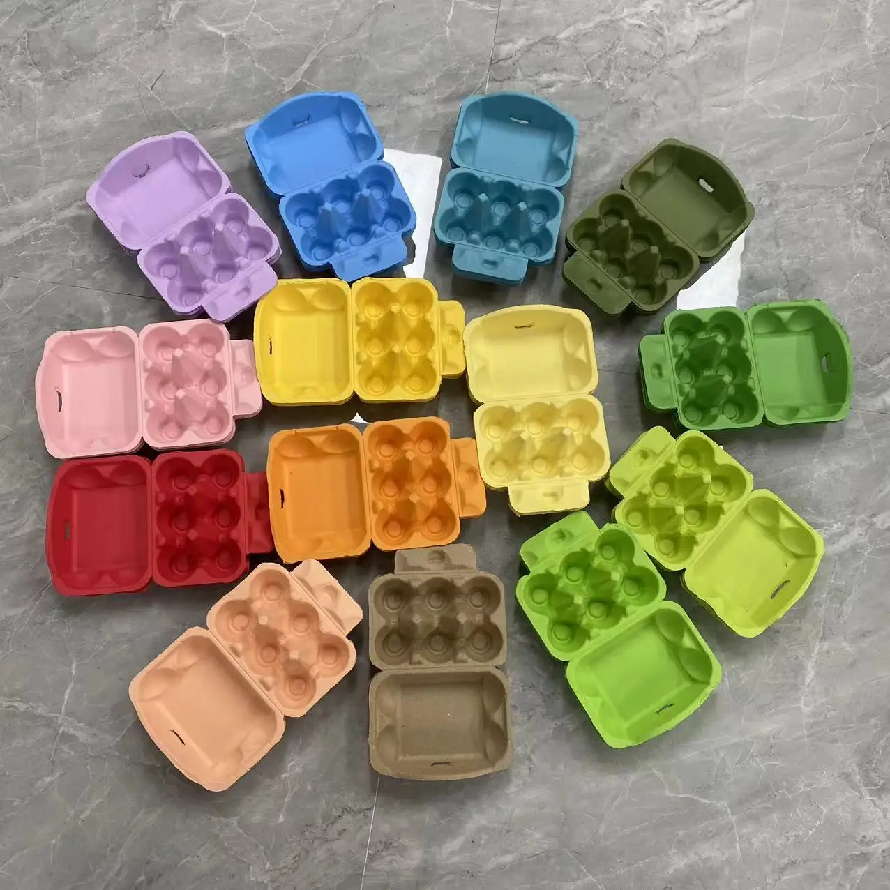 High Precision Egg Molded Pulp Cardboard Packaging Box Eco-Friendly Recycled Foil Folded Design for Food Cosmetics Made Bagasse