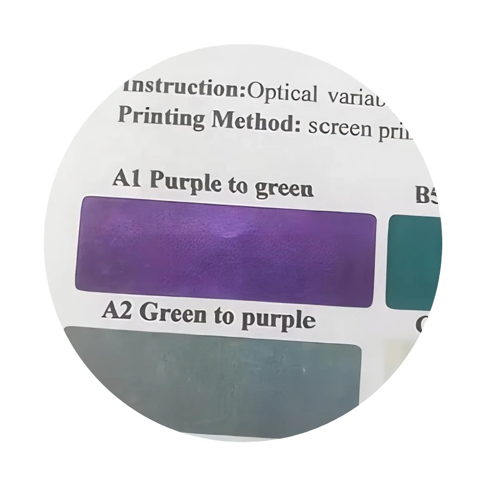 Security Ink A1 Purple to Green for Screen printing Optical Variable Inks High-Value File Document Certificate