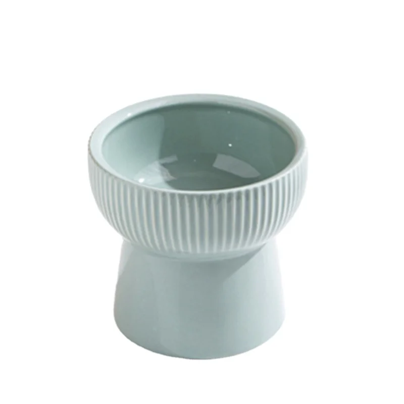 Custom Cat Bowl Anti Vomiting Tilted Elevate Raised bowl  for cat Ceramic pet bowls & feeders