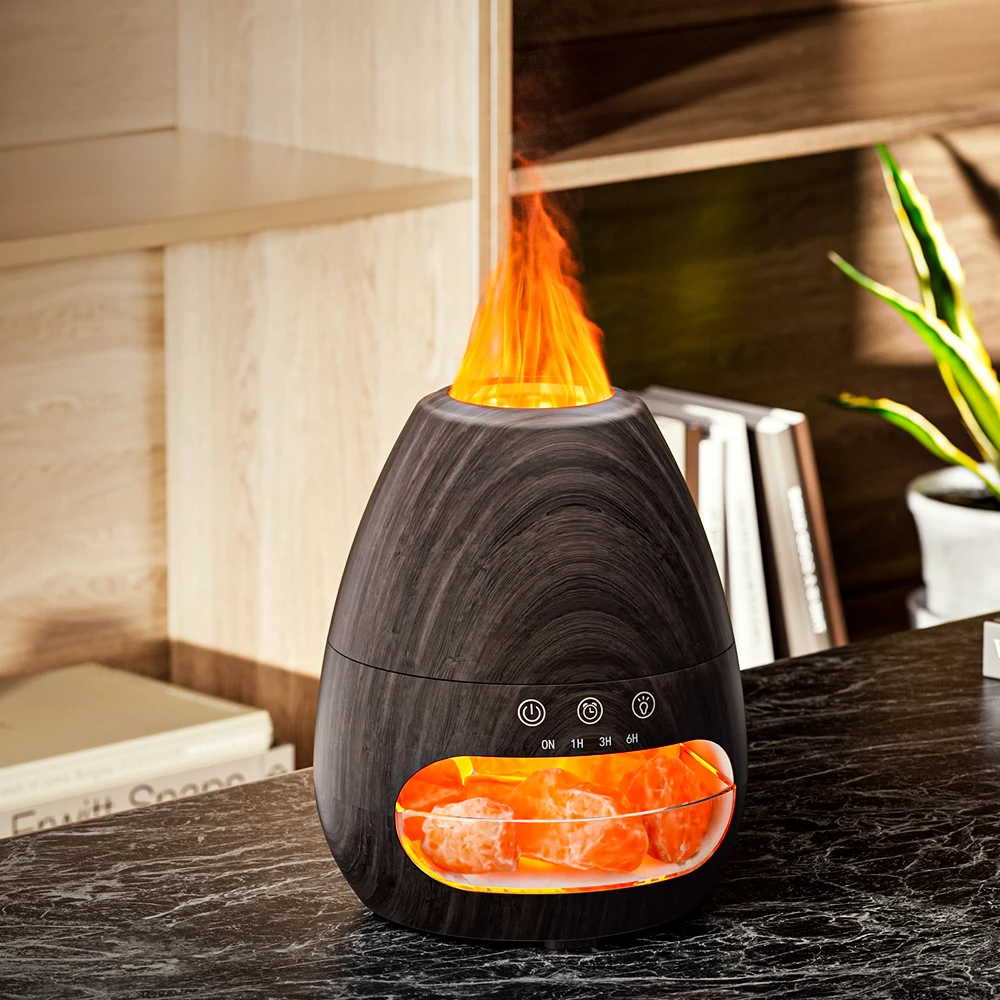 New 200ml Volcanic Aroma Diffuser 3D Firework Essential Oil Humidifier Depilated Flame for Household Use