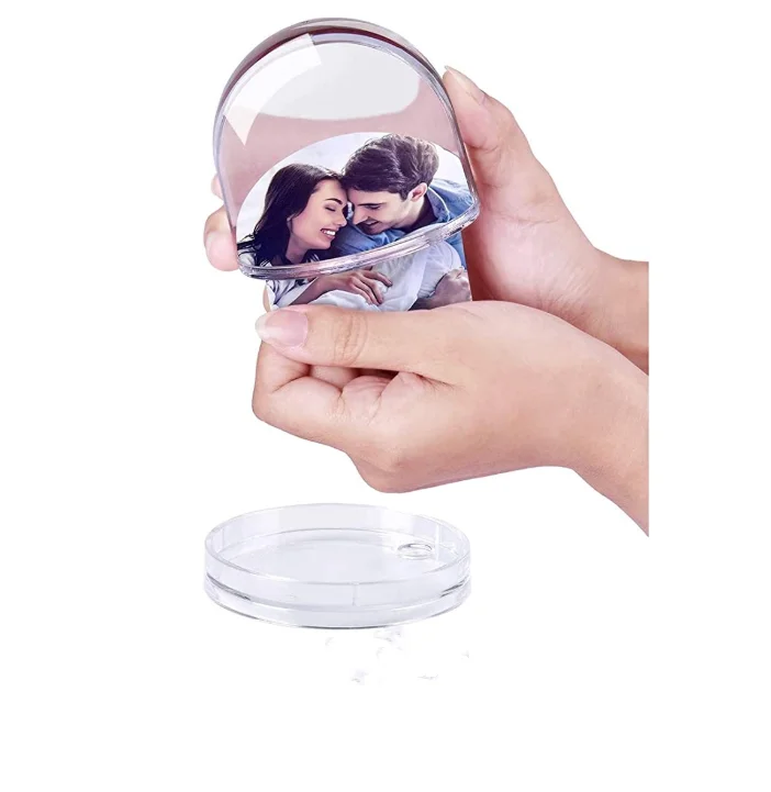 Christmas colorful open hot sexy girl photo or photo picture frame plastic dome water snow globe