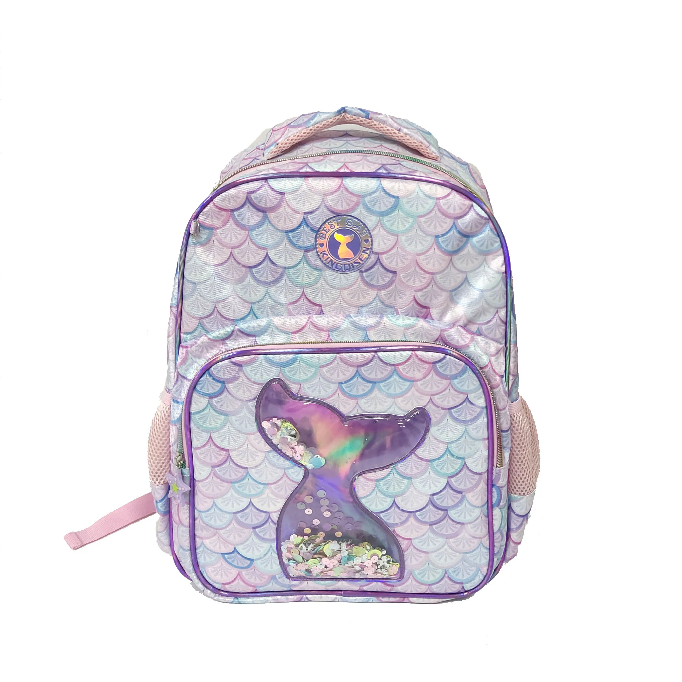 Custom Cartoon Backpacks Mermaid School Backpack Kids 3 in 1 School Bags with Lunch Bag for Girls