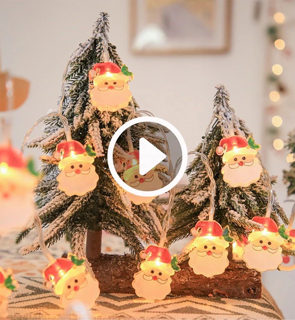 Santa Claus Christmas String Lights Waterproof Battery for Xmas Tree Indoor  Outdoor Holiday Decoration Christmas Ornament