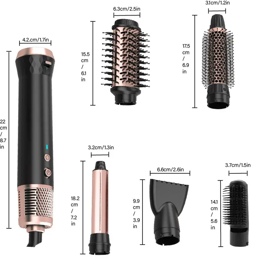 Hot sale Negative Ion High speed BLDC motor hot air brush air wrap Hair Straightener dryer curler smoothing 6 in 1