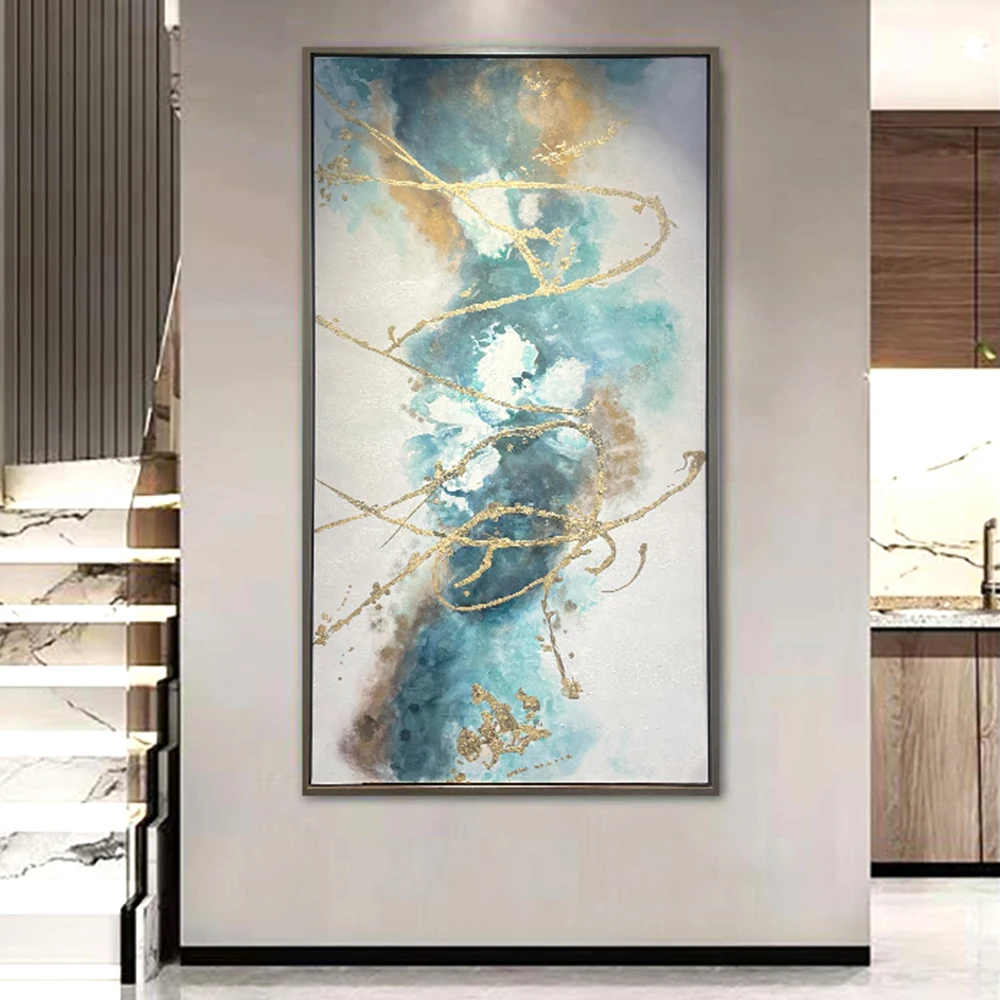 Creatively Rendered Abstract Painting With Frame Blending Soft Hues and Dynamic Shapes for a Captivating Wall Display