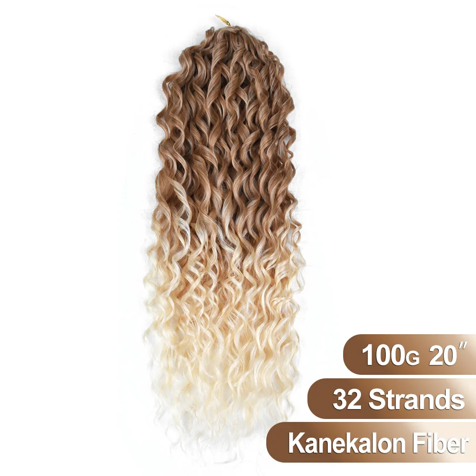 Jessica Ocean Water Wave Twist Crochet Hair Ombre Blonde Loose Deep Wave Braiding Hair Extension