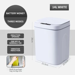 Papelera Inteligente Sensor Automatic Dustbin Rubish Nordic Smart Kitchen Rubbish Dust Plastic Garbage Trash Can Waste Bins