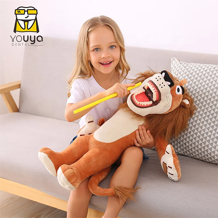 Dental Kids Cute Plush Educational Brushing Tooth Lion Toy