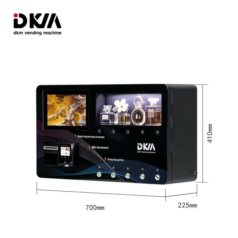 DKM smart automatic self-service wall mounted freestanding dispenser perfume spraying vending machines for sale