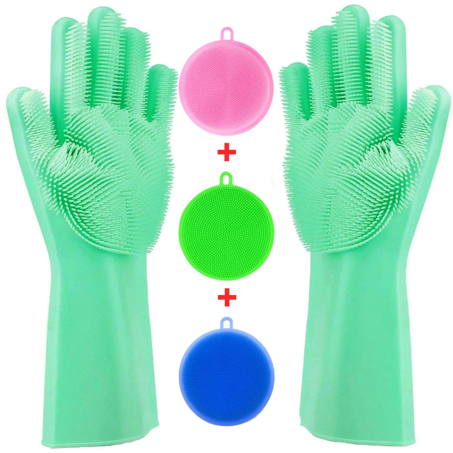 
Amazon Top Seller Kitchen Accessories Magic Dishwashing Silicone Scrubber Gloves For Washing Kitchen Cleaning 