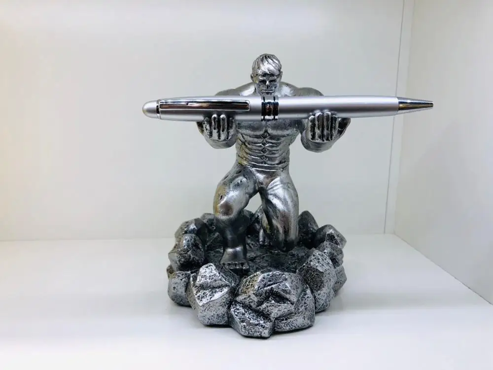 The Hulk comics Executive Pen Stand Cool Pencil Holder Resin Model Hero Armor Soldier Pen Holder With Metal Pen Gift For Man