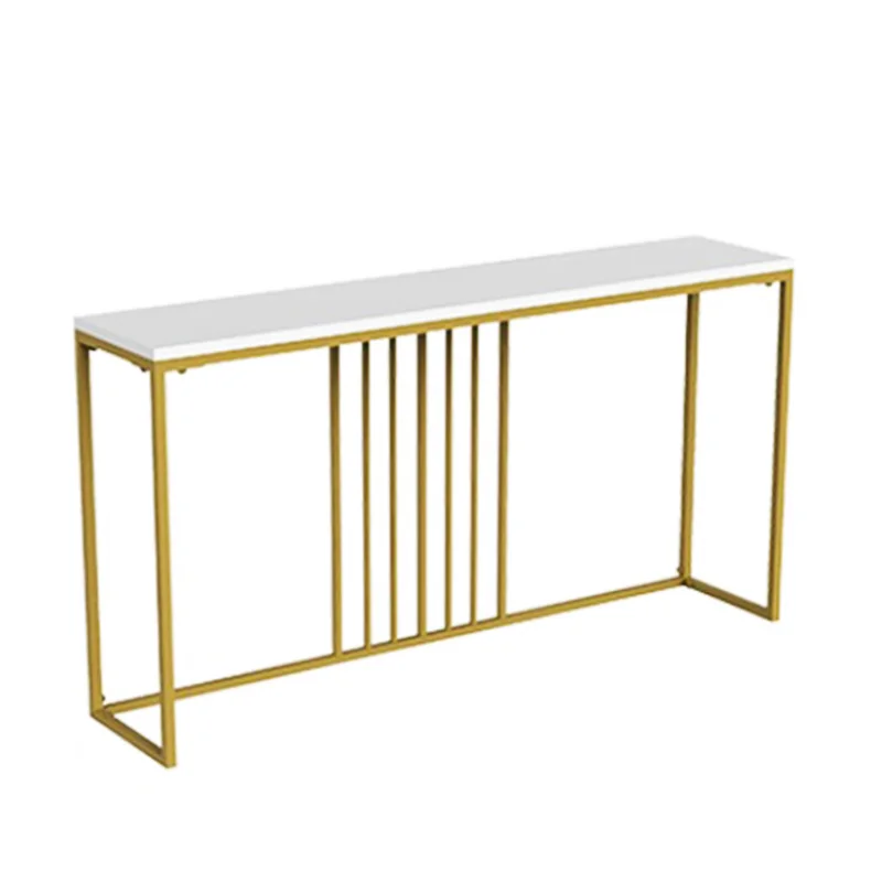 Стол для фойе с белым мраморным верхом и золотой рамкой, модный дизайн и прямая продажа с завода, стол для церкви, фойе, консоль
