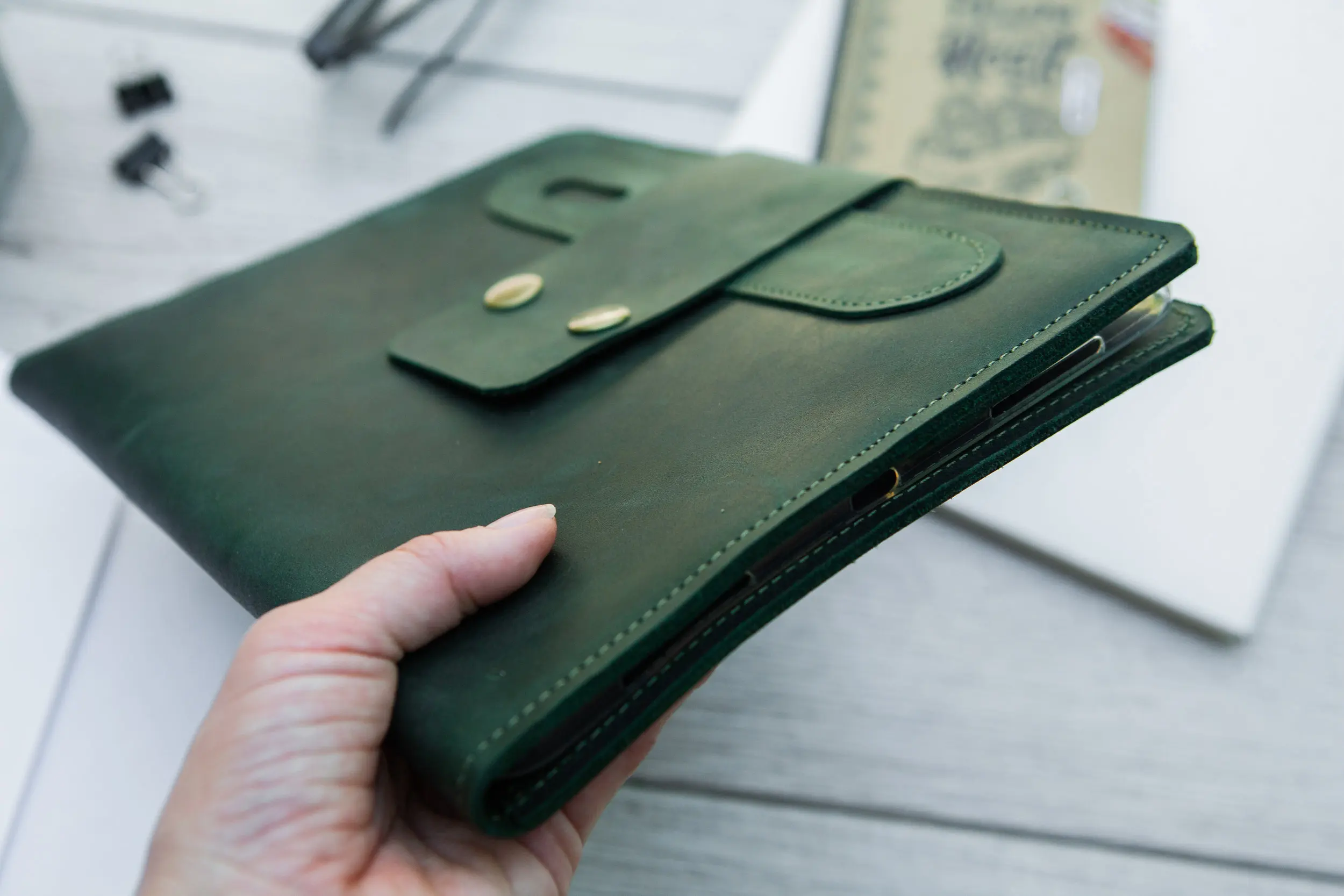 Leather Laptop Organizer for ipad case holder Tablet Sleeve Pouch Genuine Leather Tablet Sleeve Case For ipad air 4 case MacBook