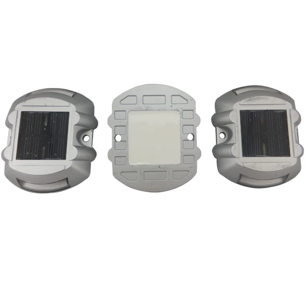 Flat 6 LED Driveway Safety Flashing Light Studs Solar Powered Aluminum Road Reflectors Outdoor Solar Road Stud Warning Marker