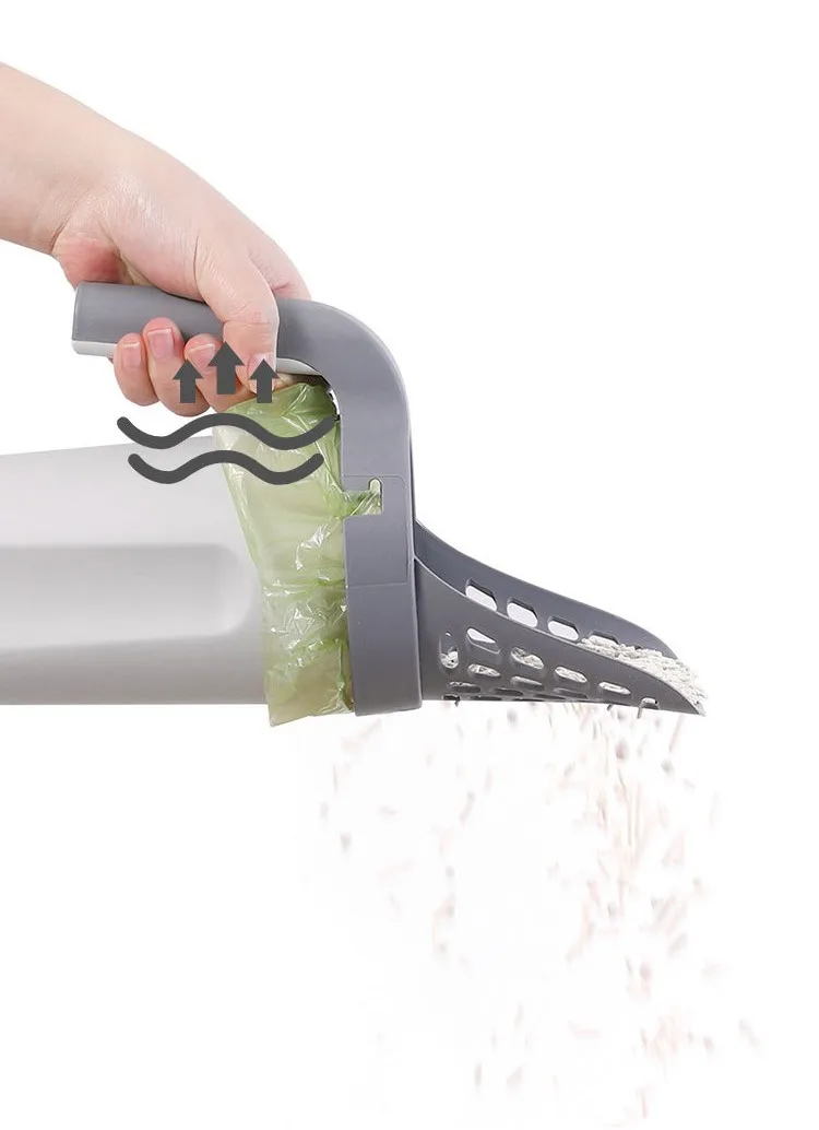 Integrated cat litter shovel, plastic cat litter bin with garbage bag, household cat toilet cat litter shovel