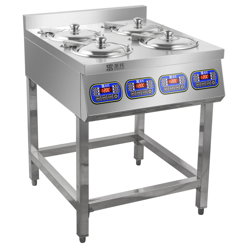 Full-automatic gas range microcomputer control cooking range commercial gas electric version 6-head Pot burner Stove