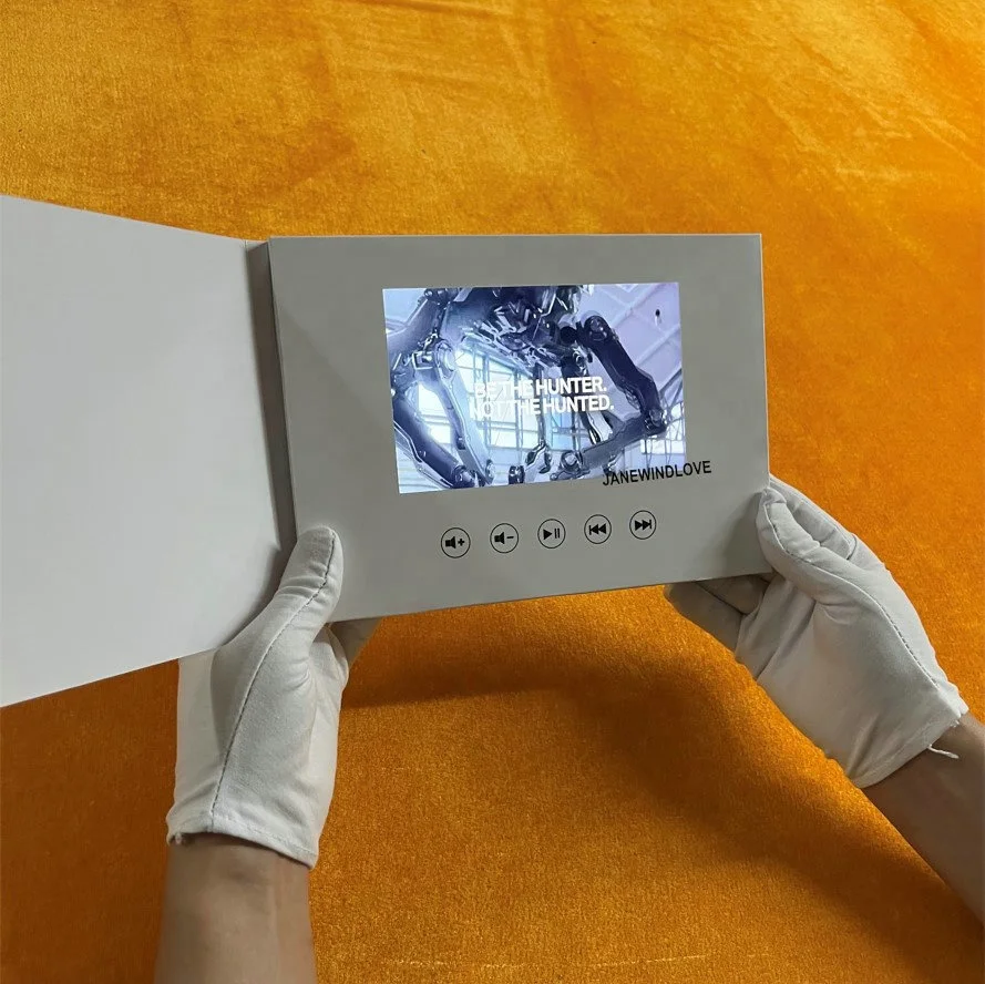 led screen card video invitation card advertising 6 inch lcd brochure box video player module a5 brochure Video GREETING Card