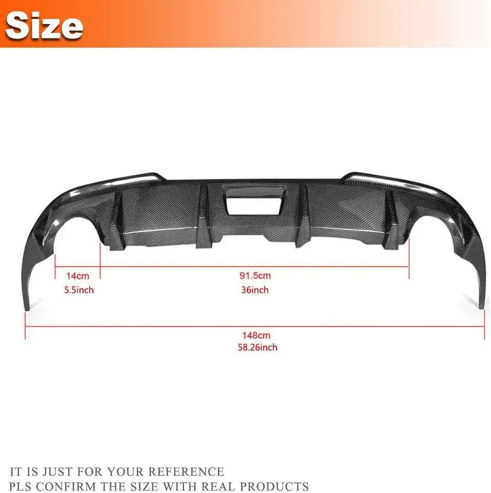 Gloss Black G37 Body Kit Carbon Fiber Rear Bumper Lip Diffuser for Infiniti G Series G37 G25 Base Sport Sedan 4-Door 09-13