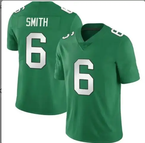 2025 келли зеленые майки 62 Jason Kelce 1 Jalen больно 11 A.J. Коричневый 6 Smith 12 Cunningham 55 Graham сшитый футбольный свитер