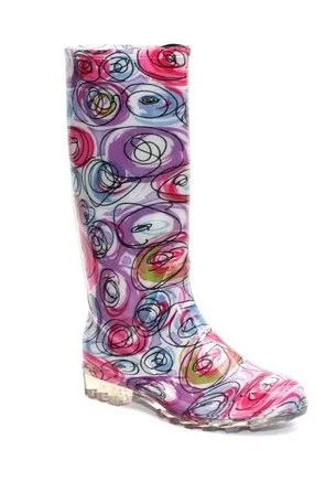 Internal linings fabric for  Fashion Transparent PVC Boots Lady Gumboots