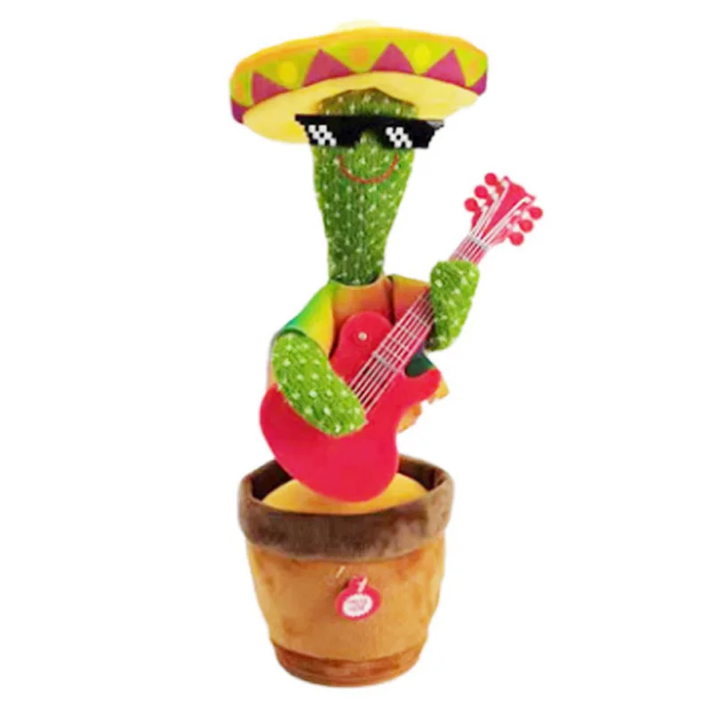 Christmas Cactus Singing Plush Toys Cute Electronic Shake Dancing Cactus Childhood Lighting Toys With The Song Birthday Gift
