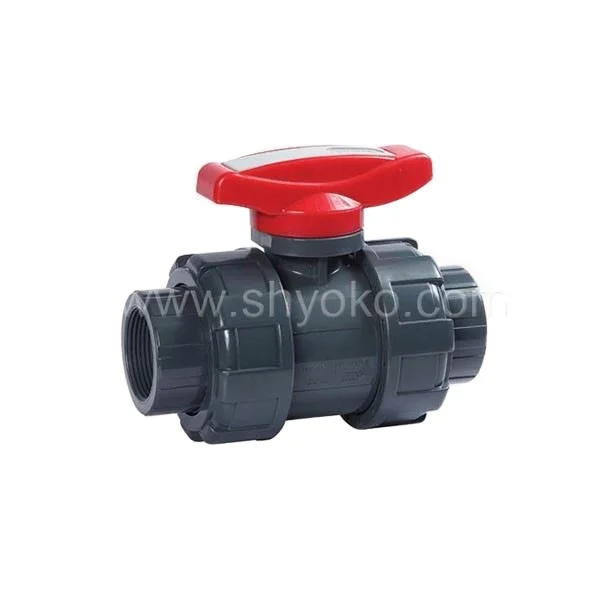 Two way PVC 40mm 50mm 65mm double union ball valve with manual operated