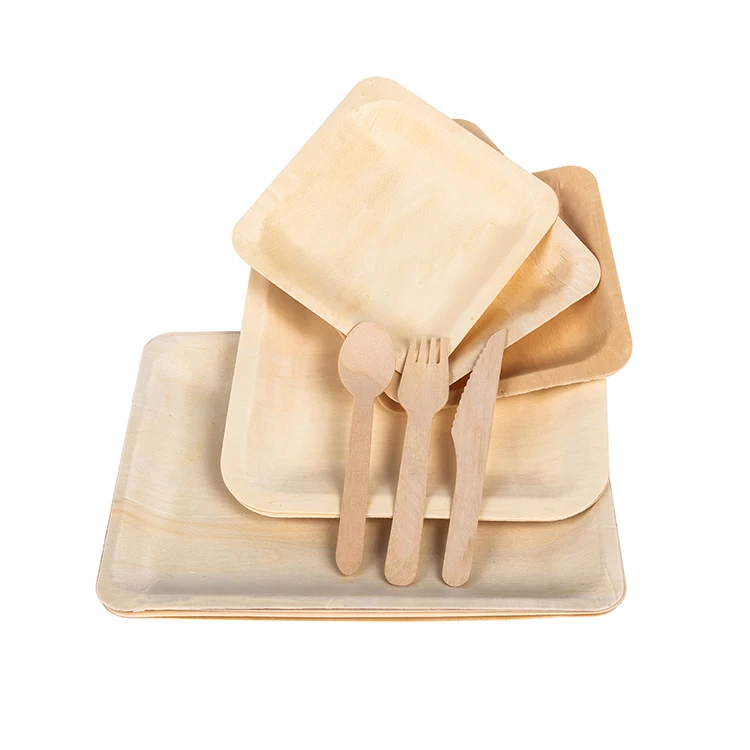 Recyclable Disposable Wooden Plate Sauce Dish Plate Made Of Wood Assiette En Bois Dinner