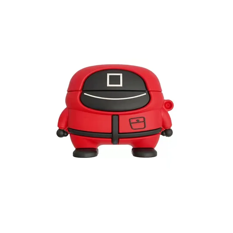 Korean TV series squid game man halloween cosplay leader soldier triangle the squid game Cover Case for Airpods 1/2 Pro