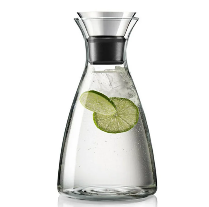 1500ml Heat-resistant Pitcher With Stainless Steel Lid Hot Or Cold Water Jug Glass Tea Pot