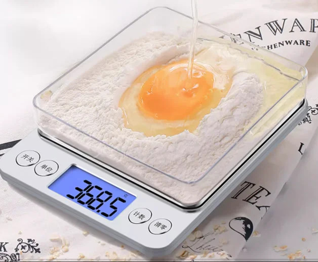 Household Kitchen Electronic Baking Gram Scale Gold LCD Display Digital Display Rectangle Battery Powered Jewelry Scale with Lid