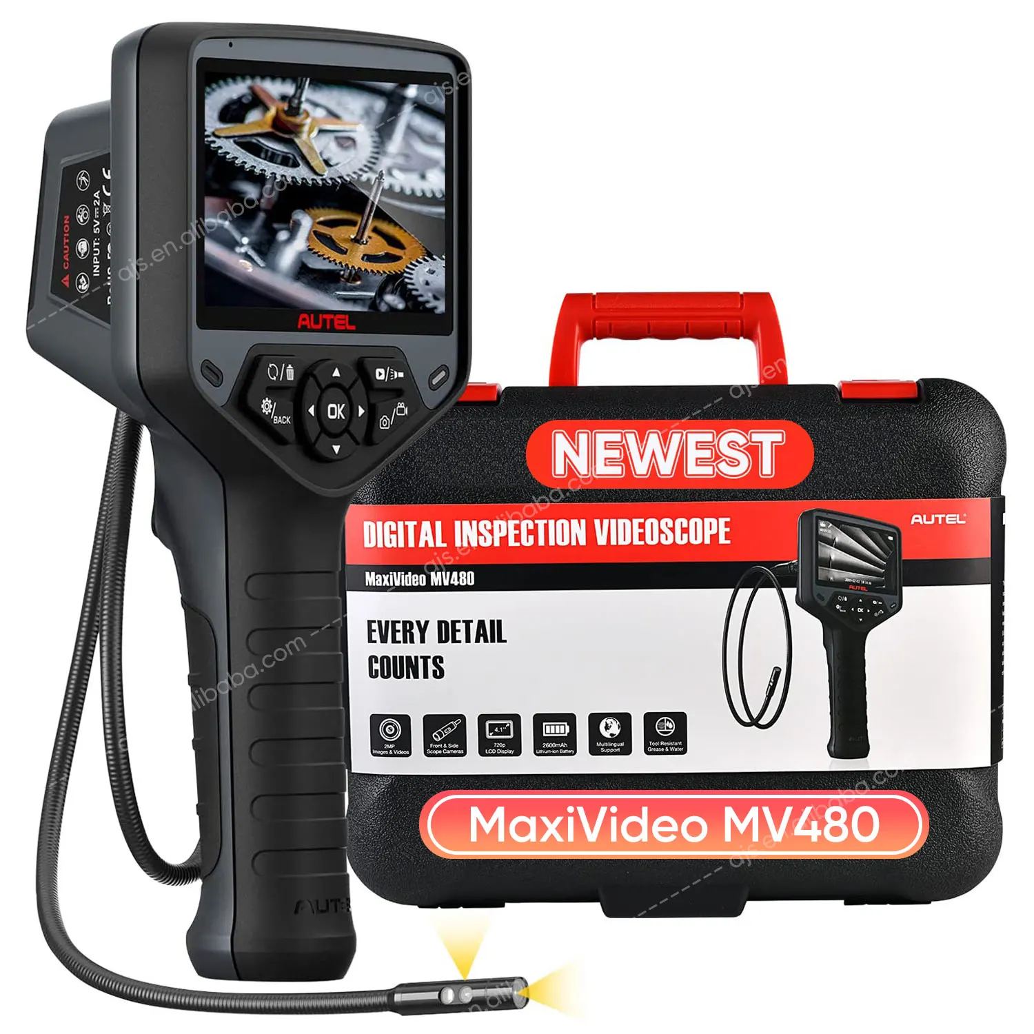 Autel Official Store MaxiVideo MV480 Inspection Camera 1080P HD Industrial Endoscope Video Scope Dual Cameras