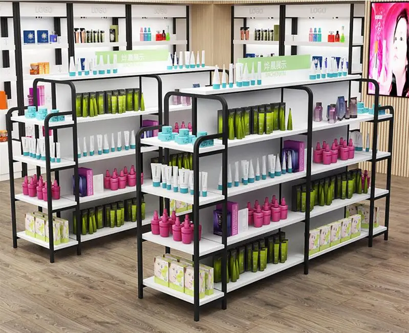 Heavy Duty Double Sided Supermarket Shelves Steel Wood Super Shelves Retail Display Gondola Shelving/Rack for Shop