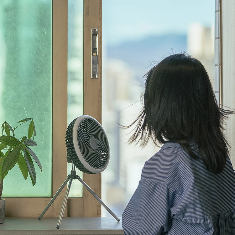 Upgrade version summer fan outdoor air cooling tripod fans remote control portable Camping fan with led light