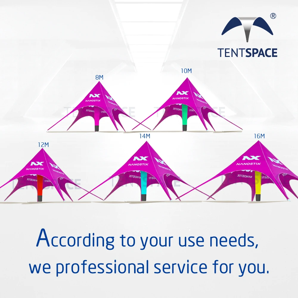 Star shaped marquee mountain hiker customized camping spider canopy tent for outdoor big event