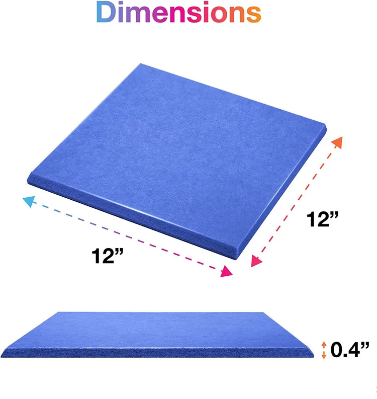 Acoustic Foam Panels Beveled Edge Tiles Soundproof wall panels polyester fiber acoustic panel for Sound Absorbing