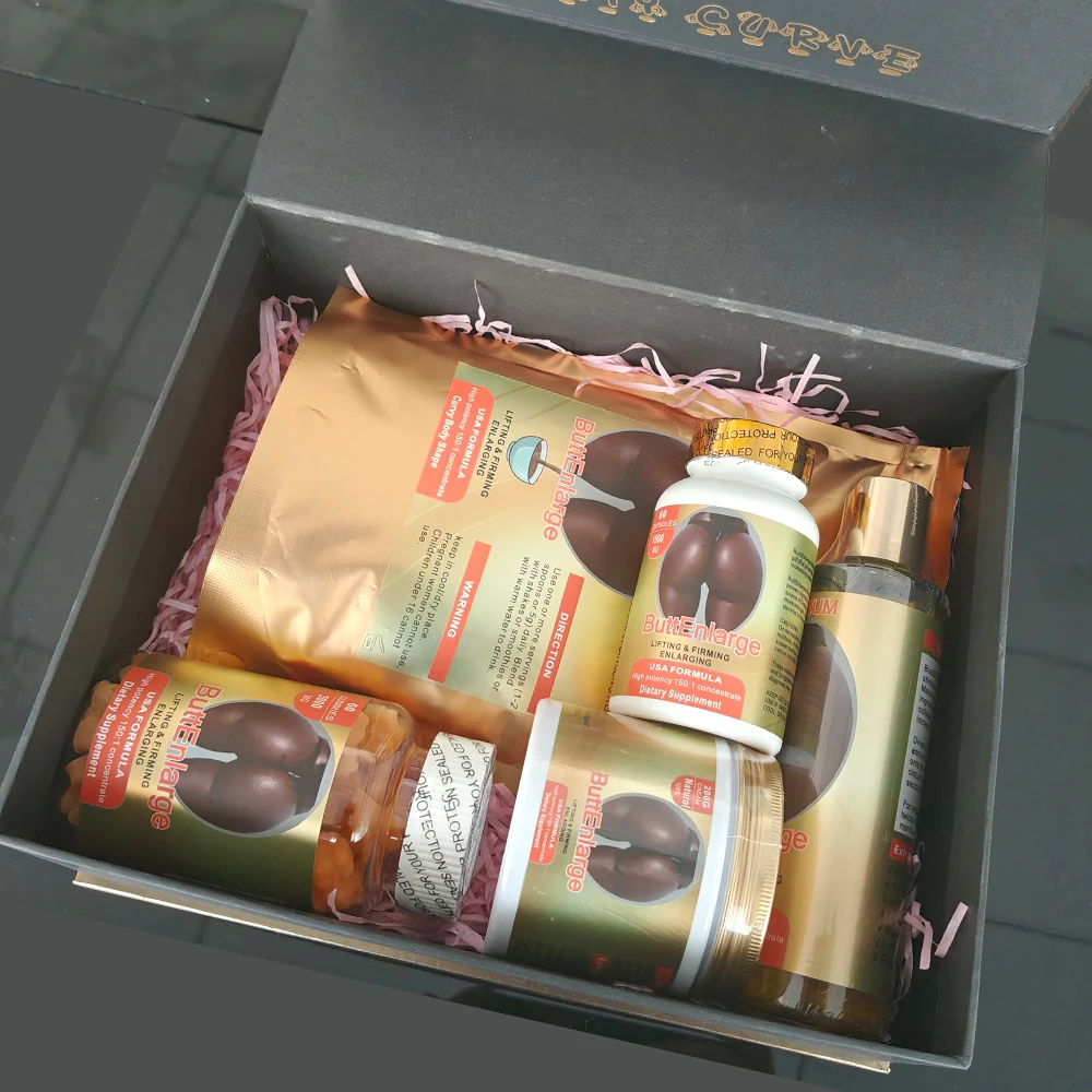 Natural Butt Enlargement Sets Maca Root Lift Hips Up Firming Sex Curvy Butt Gummies Capsule Set Butt Enlarge Five-Piece Sets