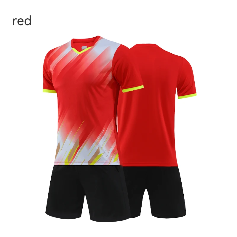 Custom Men Kids Soccer Jersey Set Quick Drying Breathable Man Boys 2 Piece Training Football Uniform