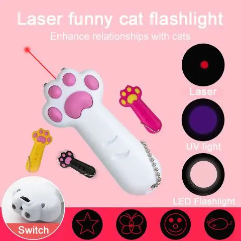 
Wholesale Cheap Funny Cat Toy Laser Pointer Interactive Pet Toy New Multi Pattern with UV and Torch 
