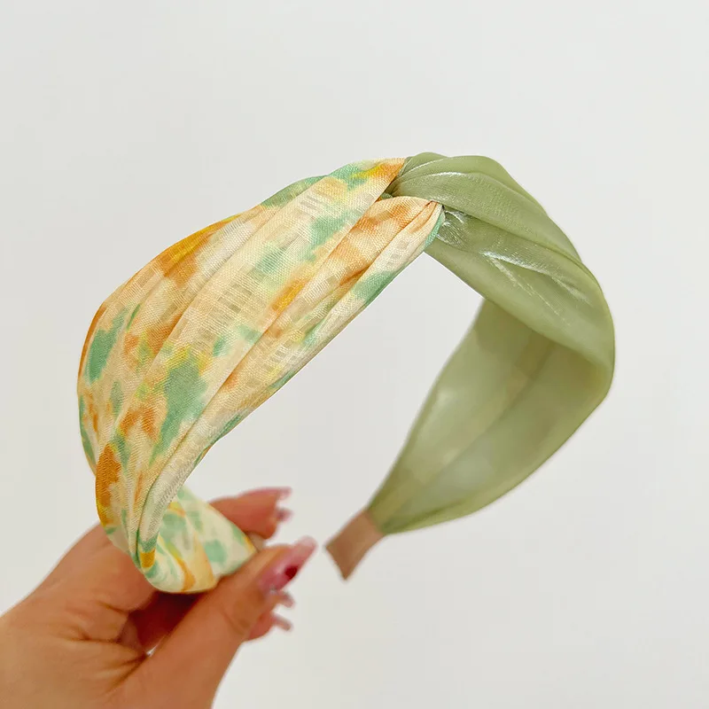 Trendy Summer Hairband Korea Vintage Custom Fancy Floral Print Bows Headbands Hair Band Accessories