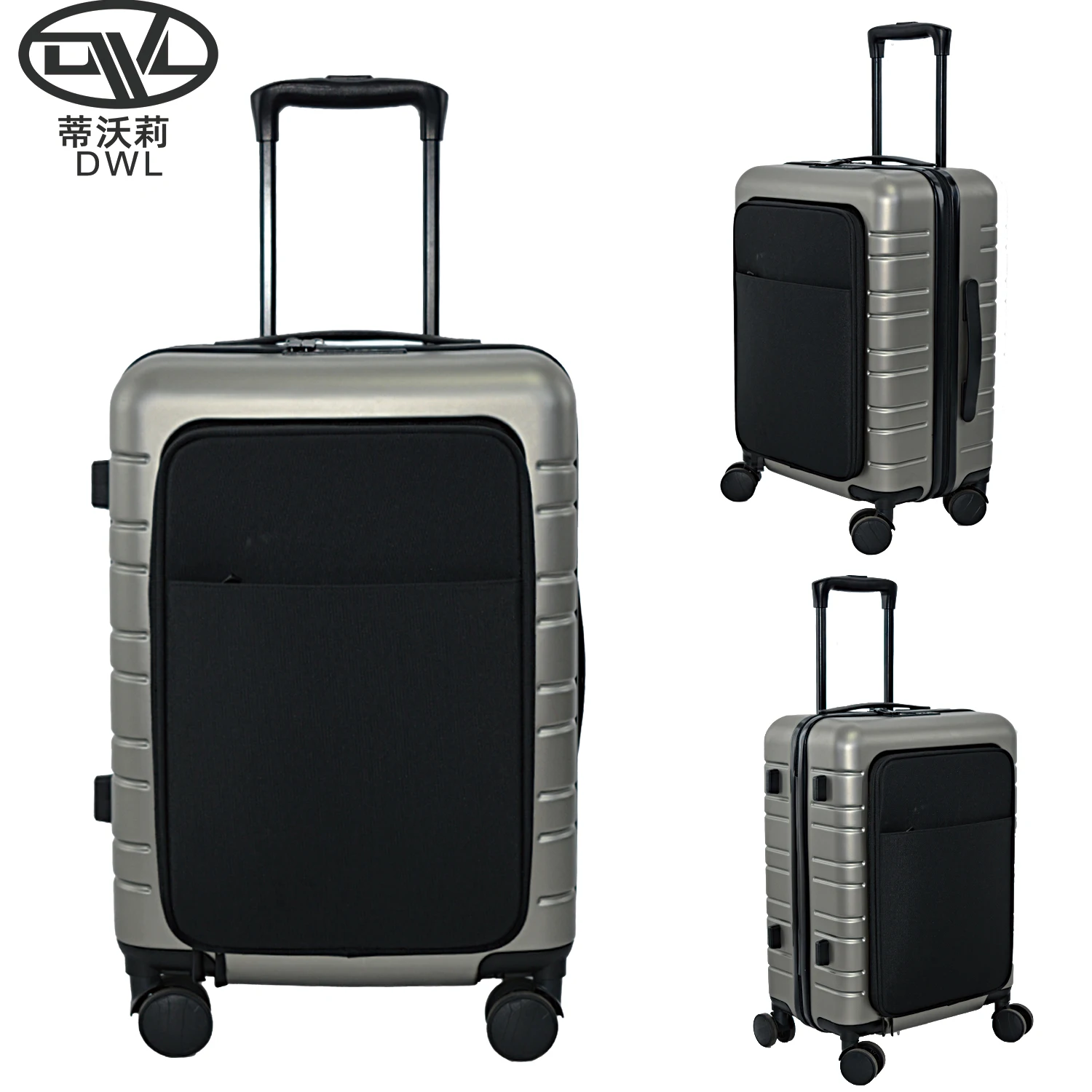 Front opening luggage with laptop bag New design fashion Travel Boarding suitcase Trolley Bags Business Suitcase Cabin Luggage