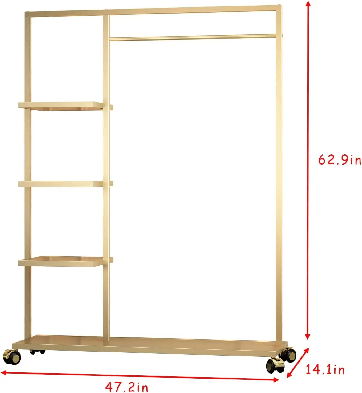 Iron Gold Wholesale Clothes Display Racks Shelf for Clothing Shop